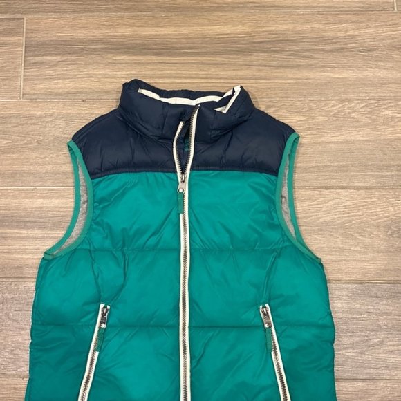 H&M Kids Unisex Green And Blue Solid Zipper Puffer Vest Size 12-13Y - Picture 2 of 5